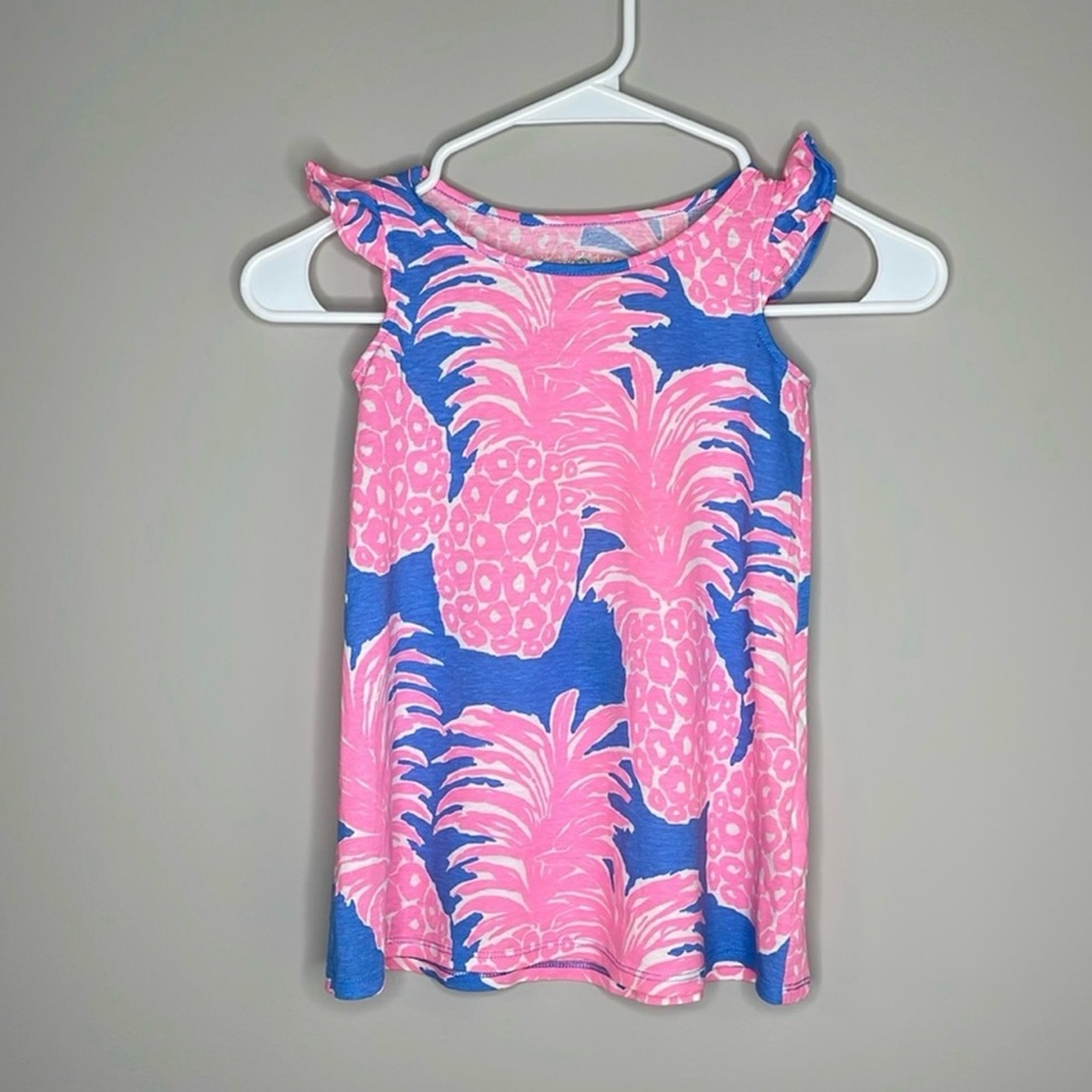 Lilly Pulitzer Blue Haven Little Flamenco Pearl Shift Dress, XS Preppy Pineapple